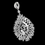 Deluxe Natural Creamy White Pearl ,White CZ Solid .925 Sterling Silver Pendant