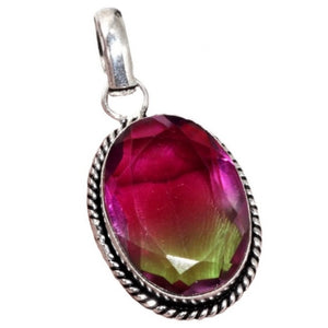 Stunning Colours Faceted Ametrine Gemstone .925 Silver Pendant