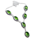 Pretty Faceted Peridot Gemstone .925 Silver Necklace