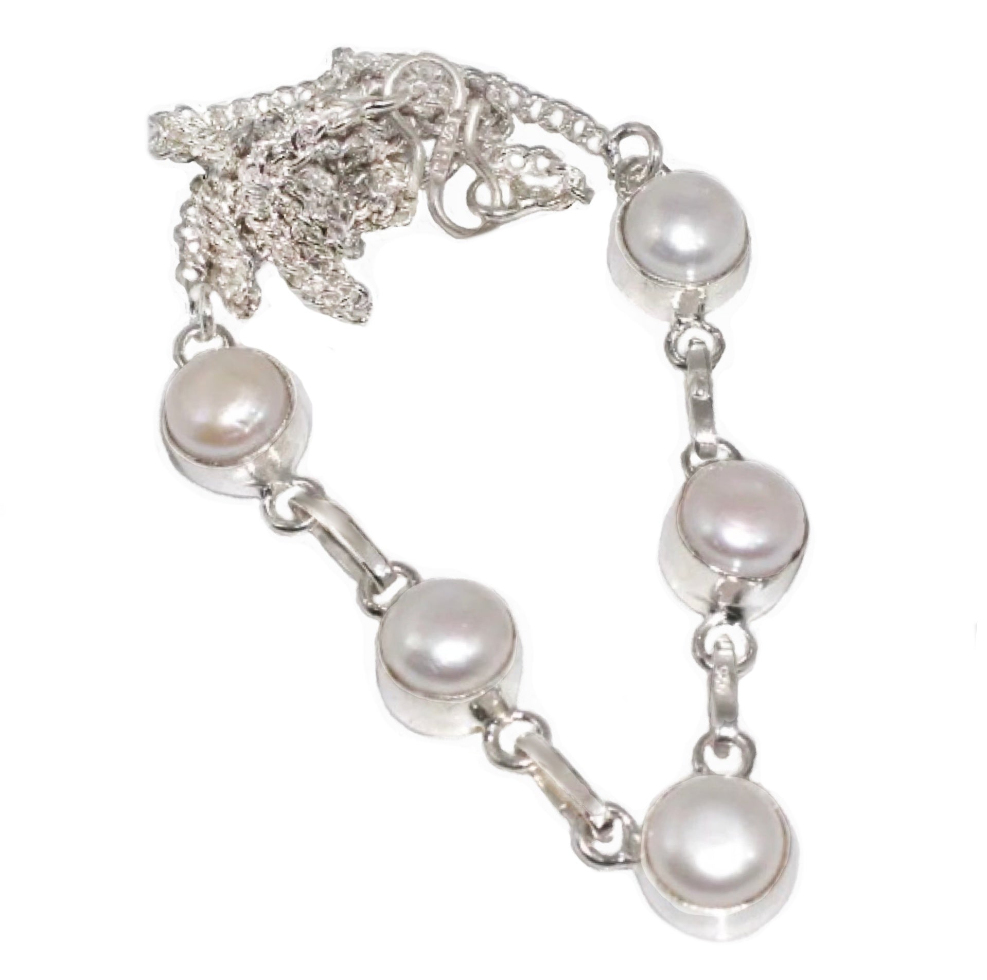 Dainty Handmade Creamy White River Pearl. 925 Sterling Silver Necklace