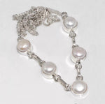 Dainty Handmade Creamy White River Pearl. 925 Sterling Silver Necklace