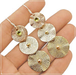 Three-Tone Natural Peridot Gemstone Set in Solid .925 Sterling Silver Earrings