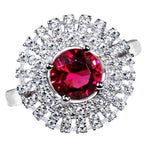 1ct Ruby & White Topaz .925 Solid Sterling Silver Ring Size 8/Q