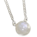 Natural Rainbow Moonstone .925 Silver Fashion Necklace