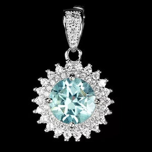 Breathtaking Natural AAA Sky Blue Topaz, White Cubic Zirconia Solid .925 Sterling Silver Set