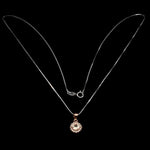 Deluxe Rose Gold Natural Morganite White Cubic Zirconia Solid .925 Sterling Silver Necklace