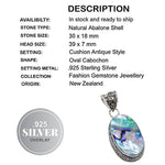 New Zealand Abalone Shell 925 Sterling Silver Pendant