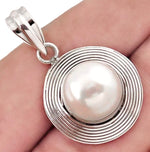 Gorgeous Natural White Pearl,  Solid .925 Sterling Silver Pendant & Earrings Set