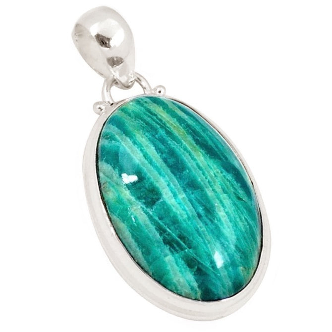 Natural Azurite Gemstone Solid. 925 Sterling Silver Pendant