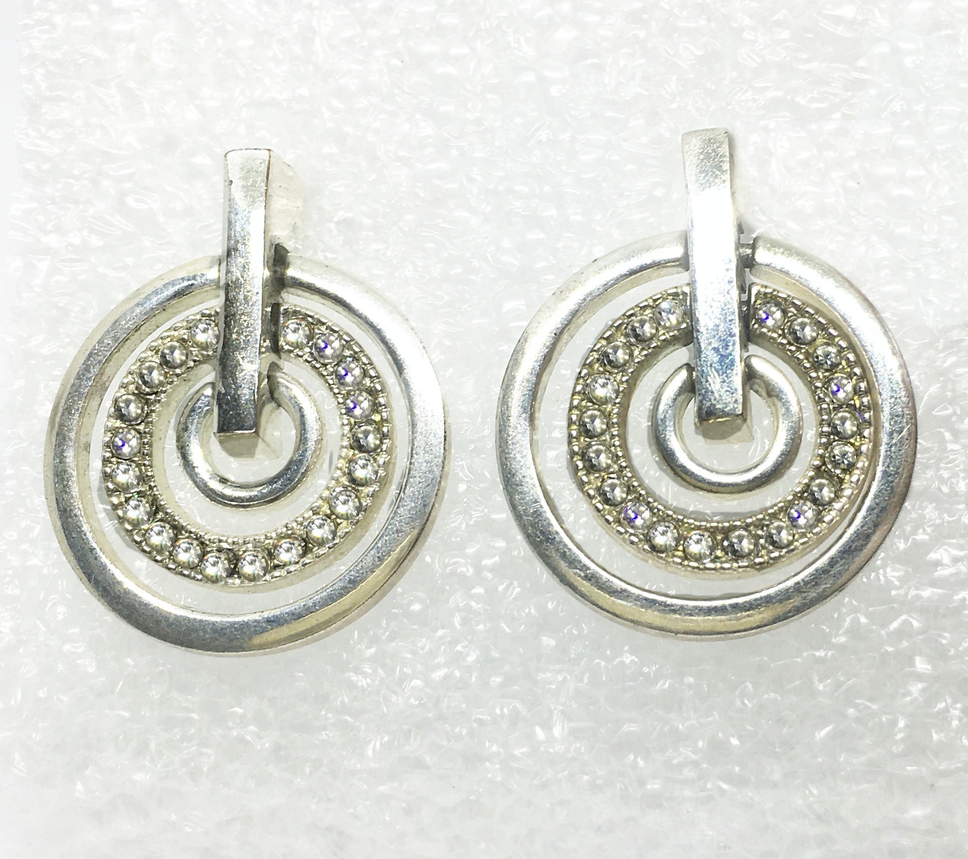 Triple Circle Diamantè Fashion Stud Earrings - BELLADONNA