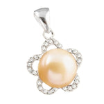 Dainty Natural Creamy Pink Pearl White Topaz Solid 925 Sterling Silver Pendant