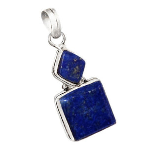 Natural Lapis Lazuli Gemstone .925 Silver Pendant