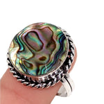 New Zealand Abalone Set In .925 Sterling Silver Ring Size 9.5