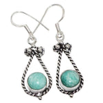Natural Amazonite Gemstone .925 Sterling Silver Plated Earrings