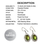 Antique Style Faceted Peridot Gemstone .925 Sterling Silver Earrings