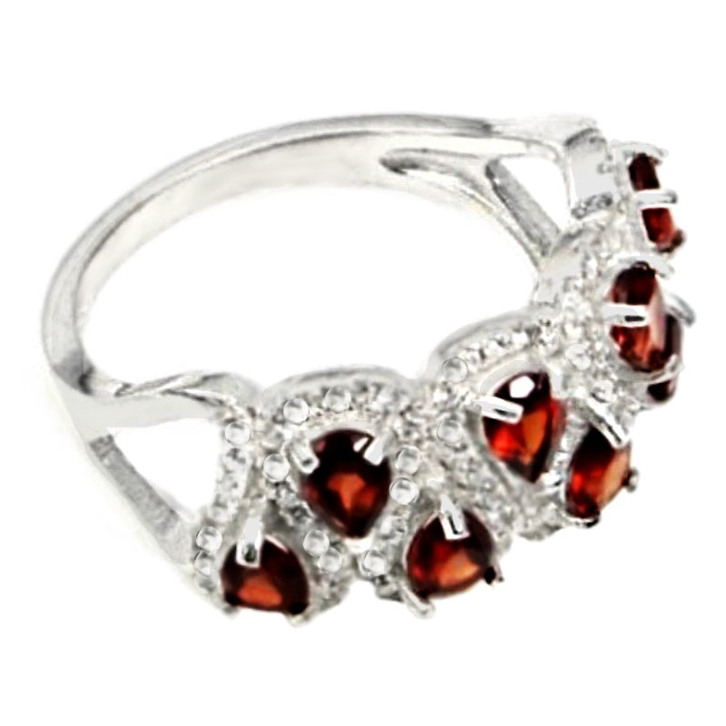 20.78 Cts Natural Mozambique Garnet Solid 925 Sterling Silver Ring Sz US 8