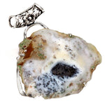 Handmade Natural Dendritic Opal Gemstone .925 Sterling Silver Pendant