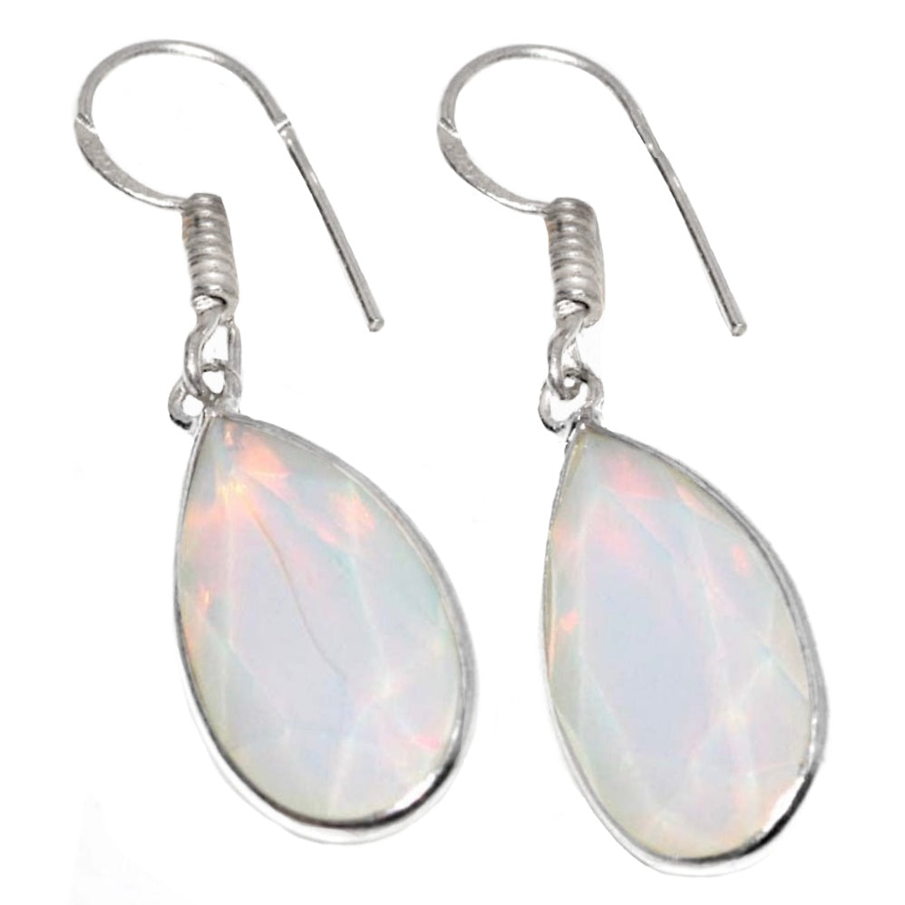 Handmade Opalite Pears Gemstone .925 Sterling Silver Earrings