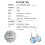 Natural Rainbow Moonstone Gemstone Solid .925 Silver Earrings