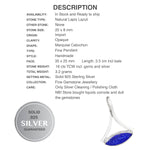 Stylish Natural Lapis Lazuli Gemstone Solid .925 Sterling Silver Pendant