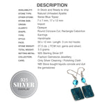 Natural Blue Green Apatite and Swiss Blue Topaz Gemstone .925 Silver Earrings