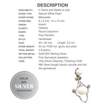 Natural White Pearl and Swiss Art of Marcasite Solid .925 Sterling Silver Pendant