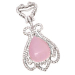 Turkey- Istanbul 38.5 cts Chalcedony, White Topaz Pendant Solid.925 Sterling Silver