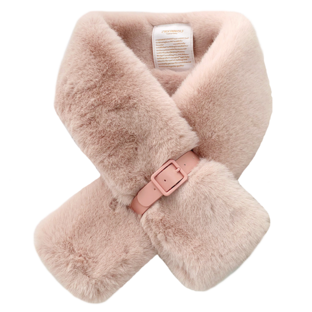 New Trendy Warm and Super Soft Cross Over Plush Winter Scarf in Assorted Colours - BELLADONNA
