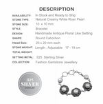 Creamy White River Pearl Antique style. 925 Sterling Silver Bracelet - BELLADONNA