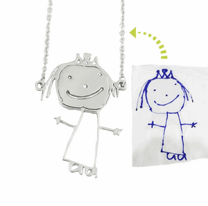 Customized Children's Painting Art Necklace in 18K Gold - BELLADONNA