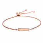 Personalized Engraved Stainless Steel Adjustable Bracelet in Gold, Rose Gold and Silver - BELLADONNA