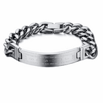 Men's Engraved Christian Titanium Steel Bracelet - BELLADONNA