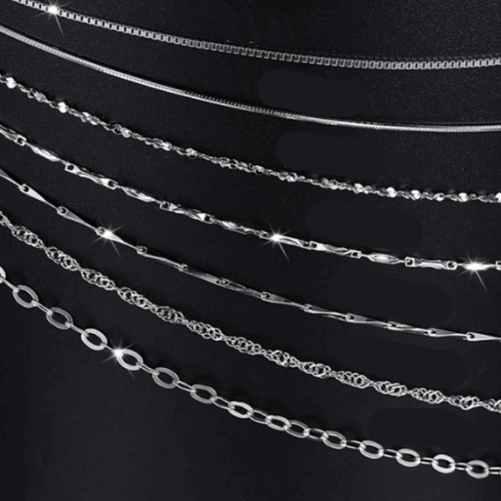 Womens S925 Sterling Silver Necklace Chains in Assorted Styles and Lengths - BELLADONNA