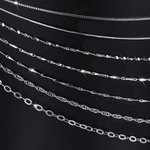 Womens S925 Sterling Silver Necklace Chains in Assorted Styles and Lengths - BELLADONNA