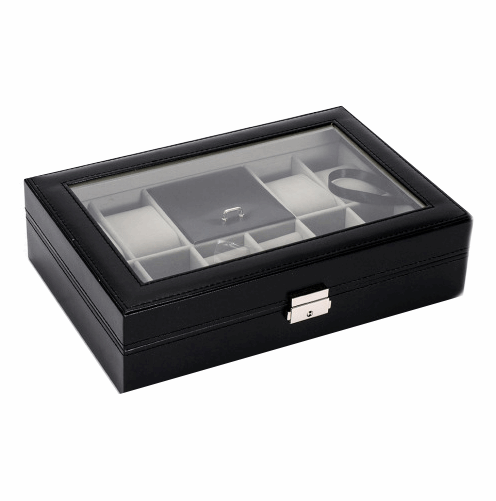Jewelry Watches Storage Box with Glass Lid - BELLADONNA