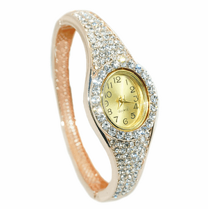 Exquisite Full Diamanté Bracelet Watch in Silver or Rose Gold - BELLADONNA