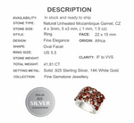 41.81 ct Natural Mozambique Garnet Solid 925 Sterling Silver Ring Size 5.5 - BELLADONNA