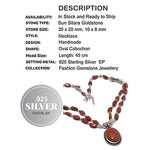 Handmade Shimmery Goldstone set in .925 Sterling Silver Necklace