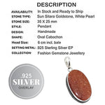 Shimmery Goldstone Sun Sitara set in .925 Sterling Silver Pendant