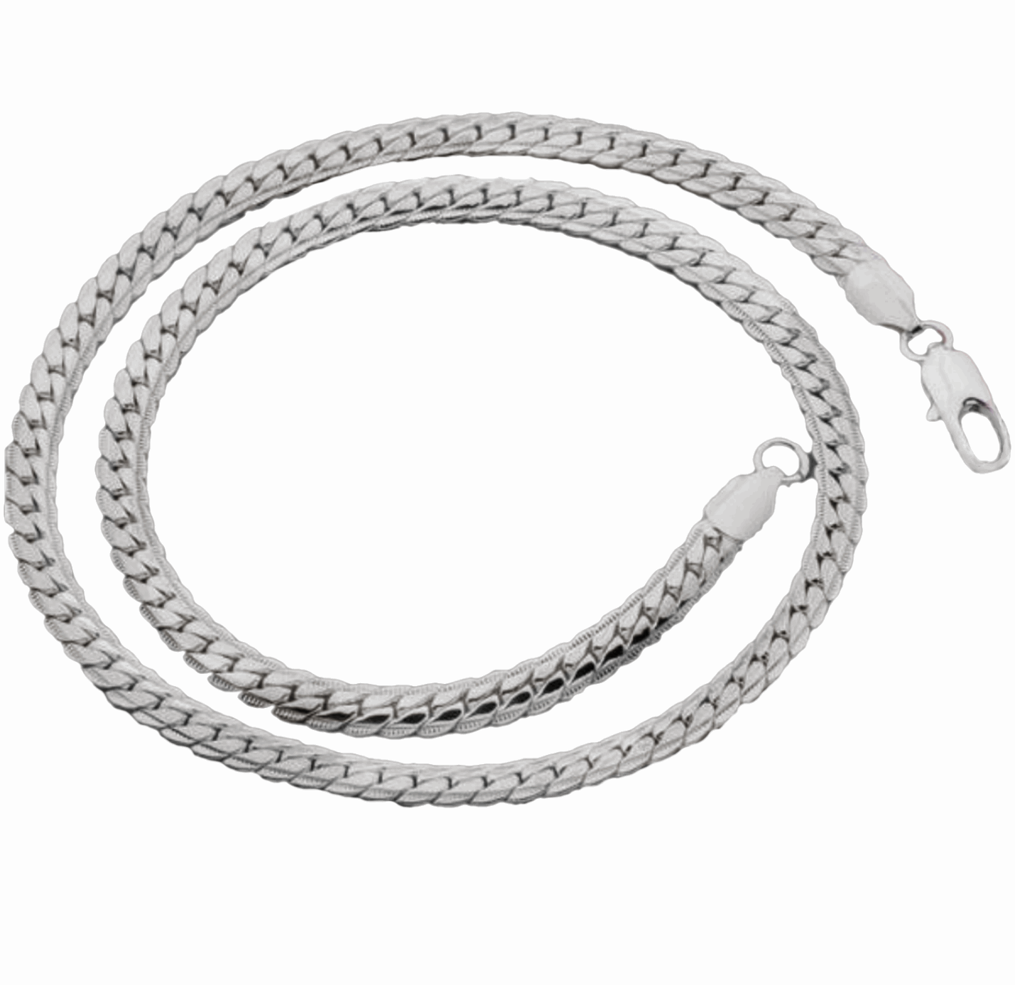 50 cm 925 Sterling Silver Womens Flat Chain