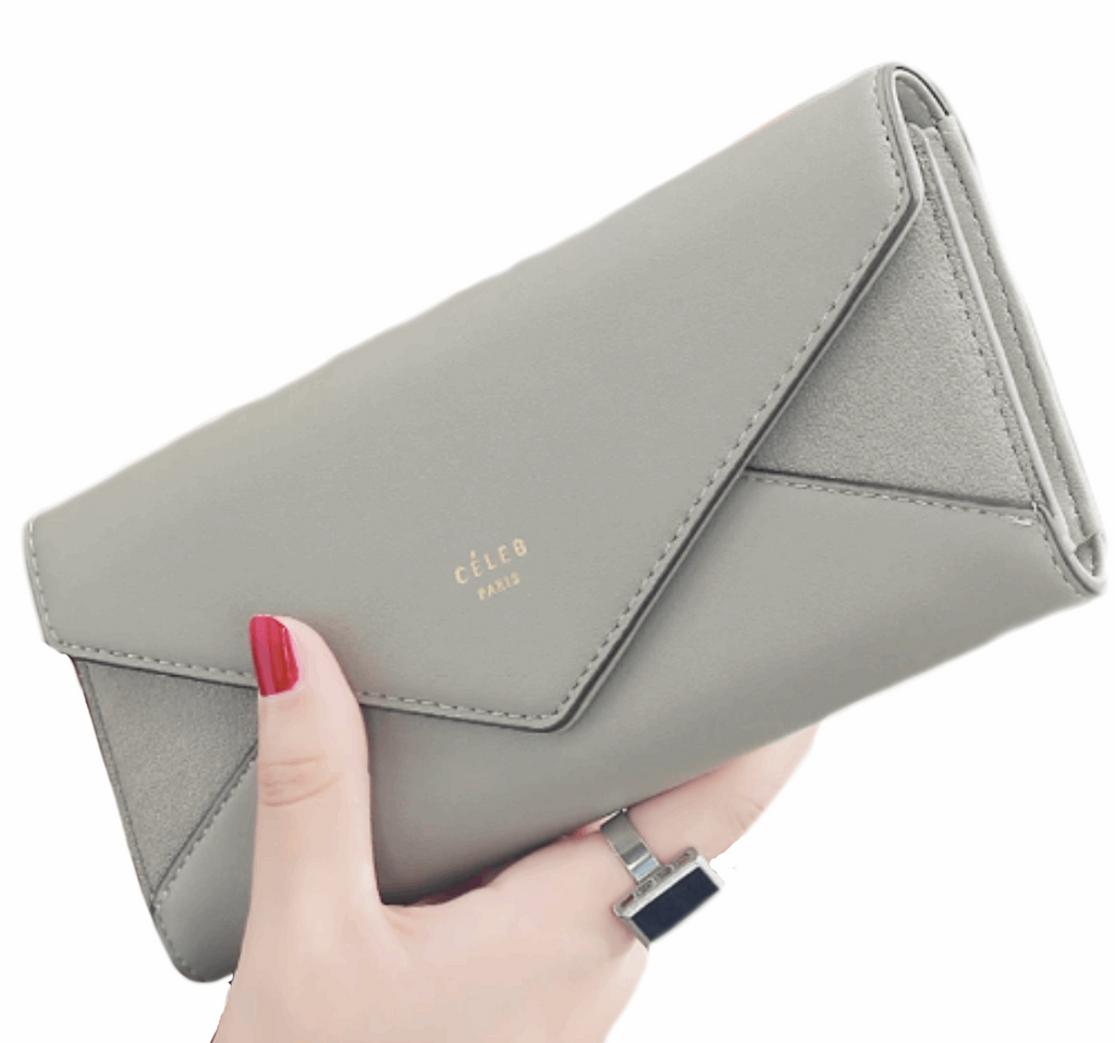 Ladies Scrub Leather Envelope Wallet in Lovely Colours - BELLADONNA
