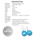 Handmade Blue Solar Quartz Gemstone Earrings - BELLADONNA