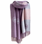 Autumn And Winter Cashmere with Dandelion Motif Jacquard Scarf / Shoulder wrap in Stunning Colours - BELLADONNA