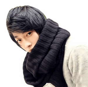 Autumn and Winter Gender Neutral Rib Knit Snood Scarf in Four Practical Colours - BELLADONNA