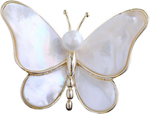 Stylish Natural Mother of Pearl Butterfly Brooch - BELLADONNA