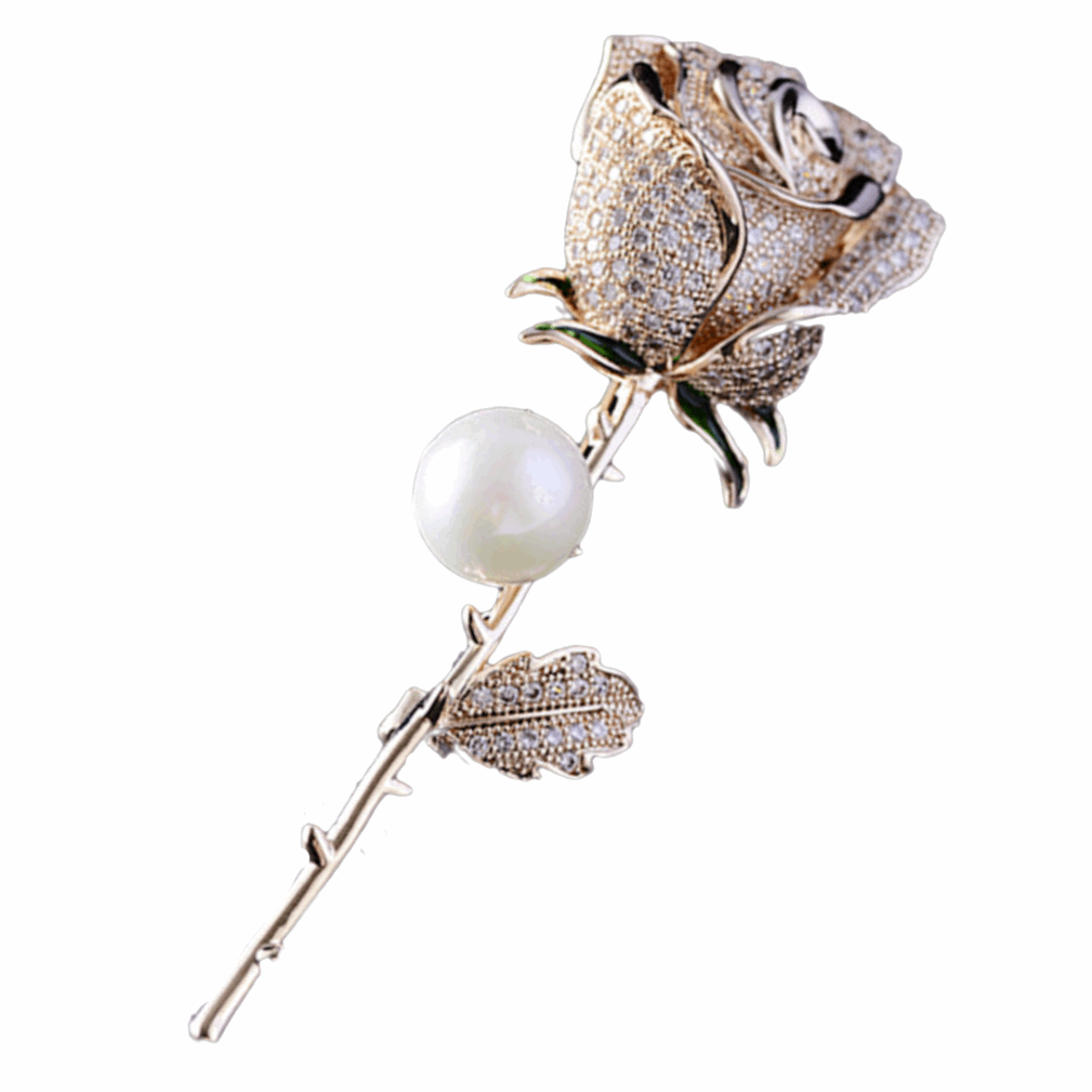 High-grade Temperament Pearl Rose Garment Pin Brooch for Scarves and Shawls - BELLADONNA