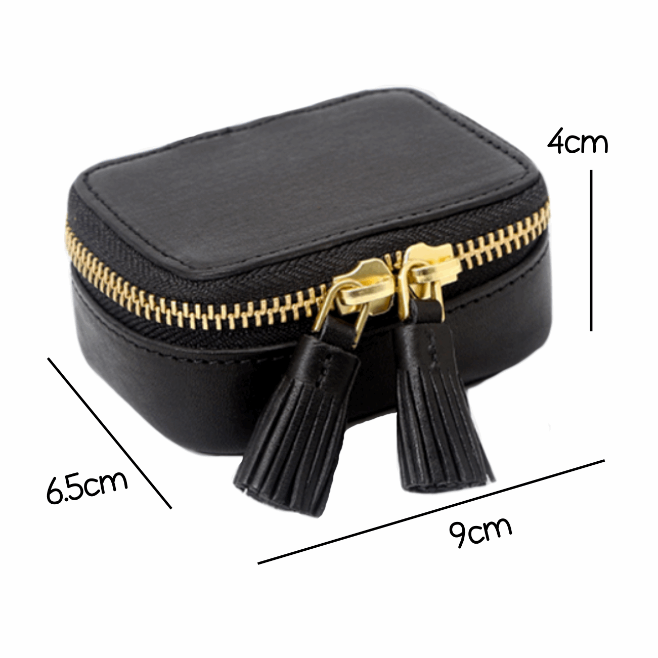 Genuine Leather Mini Portable Lipstick Case with Mirror for Handbag in Assorted Colours - BELLADONNA