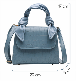 Stylish Day Wear Medium Sized Stone-grained Fashion Handbag in Black, blue Yellow or White