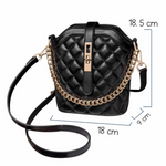 Stylish Casual Messenger Lockable Handbag in Black with Long Shoulder Strap