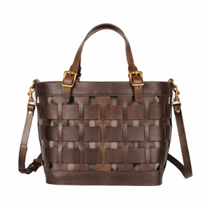 Stylish Genuine Cowhide Leather Hollow Design with Inner Bag with Zipped Closure Handbag in Tan or Brown